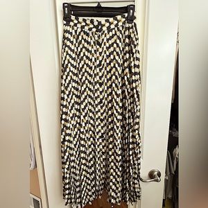 Vivid Button up Maxi Pleated long Skirt